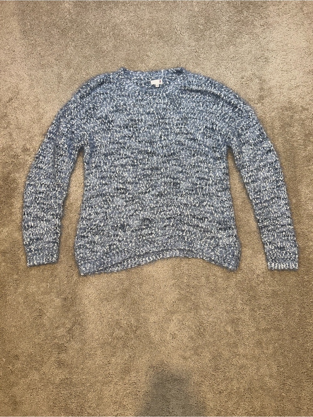 Cozy Marled Blue Knit Sweater